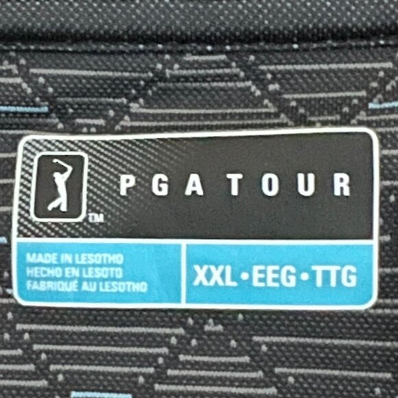 PGA Tour Men's XXL Short Sleeve Blue Gray Black Geometric Polo EUC - Picture 4 of 4